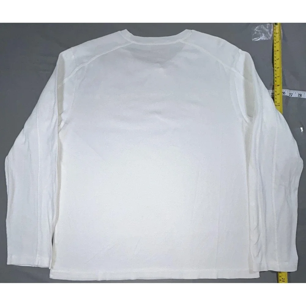 Banana Republic Shirt Mens Large White Long Sleeve Tagless‎ Crewneck Casual Tee